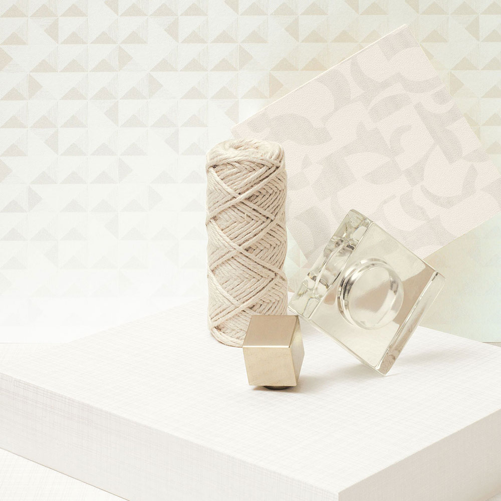 Prisme Wallpaper - Blanc - by Casadeco