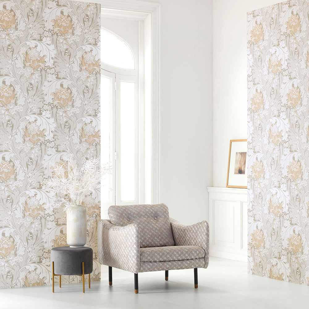 Jane Wallpaper - Taupe - by Casadeco