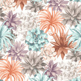 Echeveria Wallpaper - Corail/Rose Poudre - by Casadeco. Click for more details and a description.