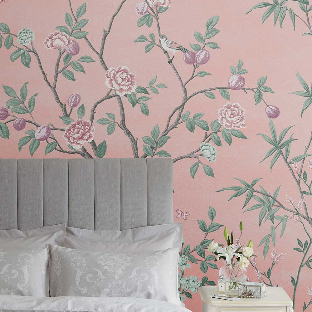 Eglantine Mural - Pink - by Laura Ashley