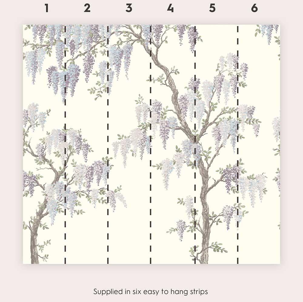 Wisteria Garden Mural - Natural - by Laura Ashley