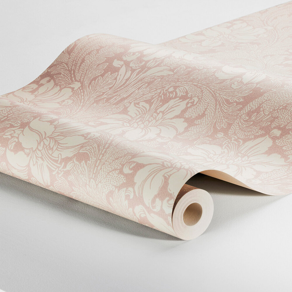 Acanthus Wallpaper - Pink/ Beige - by Boråstapeter