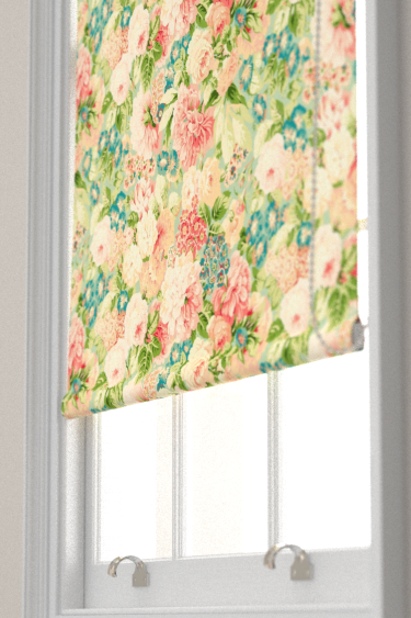 Rose & Peony Blind - Sage/Coral - by Sanderson. Click for more details and a description.