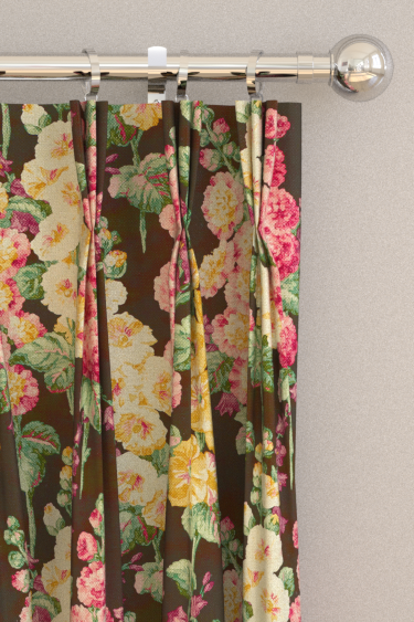Hollyhocks Curtains - Ebony/Cerise - by Sanderson. Click for more details and a description.
