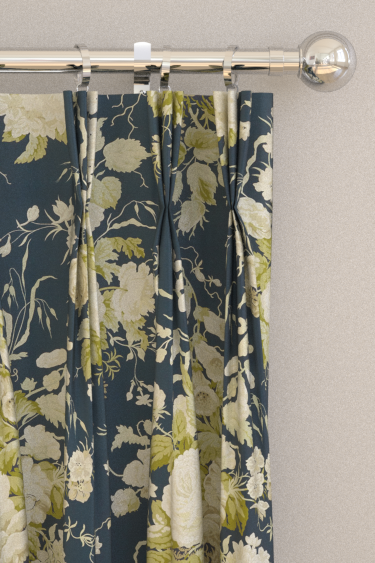 Stapleton Park Curtains - Navy/Olive - by Sanderson. Click for more details and a description.