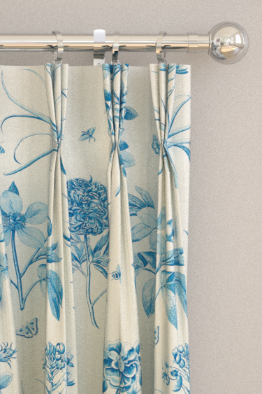 Etchings & Roses Curtains - Blue - by Sanderson. Click for more details and a description.