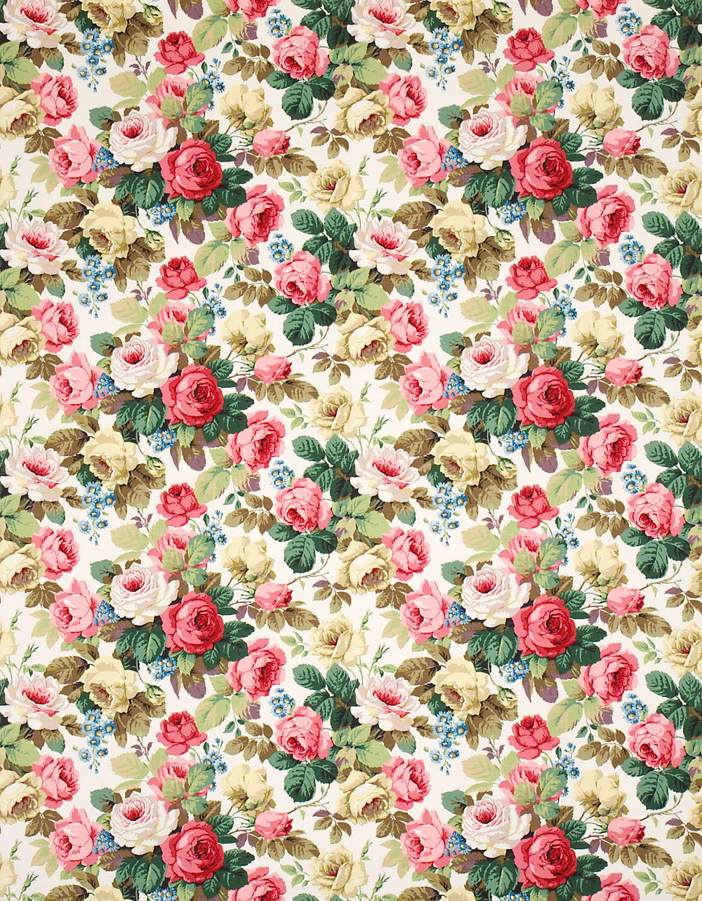 Chelsea Fabric - White/Pink - by Sanderson