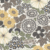 Anita Wallpaper - Brown/ Yellow - by Boråstapeter. Click for more details and a description.