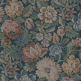 Nightingale Garden Wallpaper - Charcoal-Green / Pink - by Boråstapeter. Click for more details and a description.