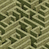 Labyrinth Wallpaper - Olive - by Josephine Munsey. Click for more details and a description.