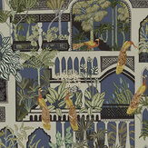 Peacock Arches Wallpaper - Petrol - by Josephine Munsey. Click for more details and a description.