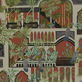 Peacock Arches Wallpaper - Terracotta - by Josephine Munsey. Click for more details and a description.