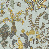 Woodland Floor Wallpaper - Celadon and Lemon - by Josephine Munsey. Click for more details and a description.