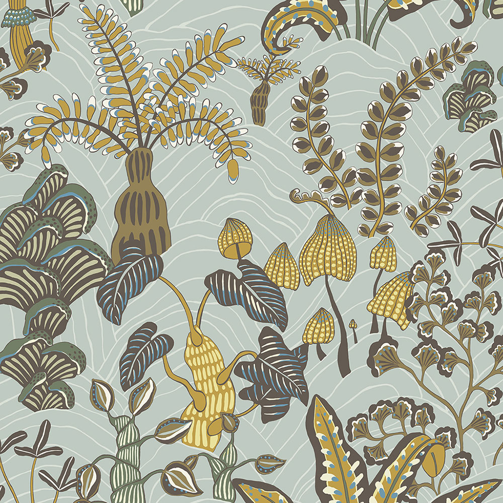 Woodland Floor Wallpaper - Celadon and Lemon - by Josephine Munsey