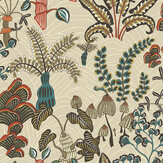 Woodland Floor Wallpaper - Stone and Teal - by Josephine Munsey. Click for more details and a description.