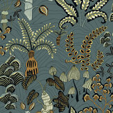 Woodland Floor Wallpaper - Petrol and Sage - by Josephine Munsey. Click for more details and a description.