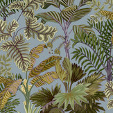 Palm Grove Wallpaper - Dusk and Verdigris - by Josephine Munsey. Click for more details and a description.