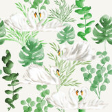 Swan Island Wallpaper - Leafy Green - by Stil Haven. Click for more details and a description.