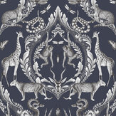 Menagerie Wallpaper - Navy - by Galerie. Click for more details and a description.