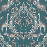 Menagerie Wallpaper - Teal - by Galerie. Click for more details and a description.