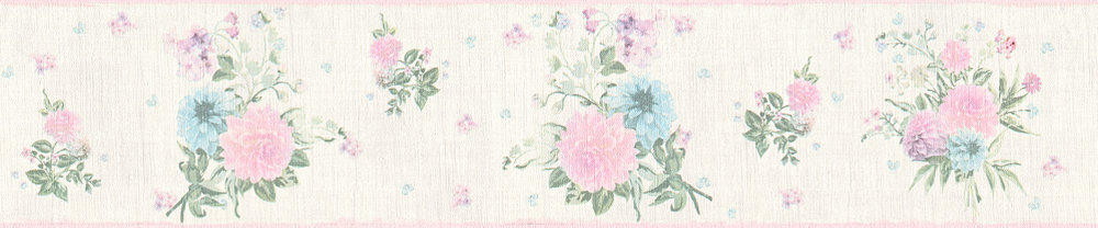Delicate Flower Border - Ivory / Pink - by Albany