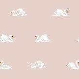 Baby Swan Wallpaper - Blush - by Stil Haven. Click for more details and a description.