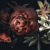 Flower Bouquet Set of 4 panels Mural - Red & Black - by Anaglypta. Click for more details and a description.