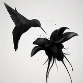 Humming Bird  Mural - Black & White - by Anaglypta. Click for more details and a description.