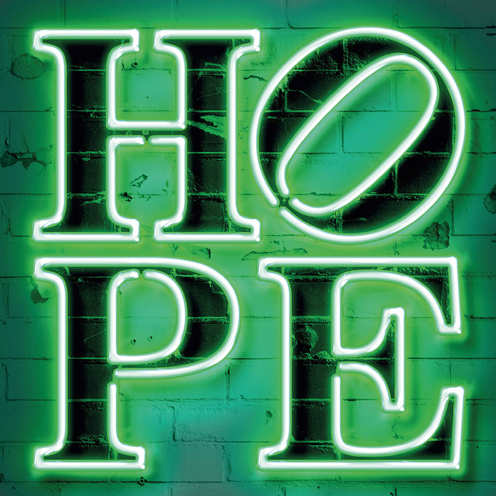 Neon Tube Hope Mural - Green - by Anaglypta