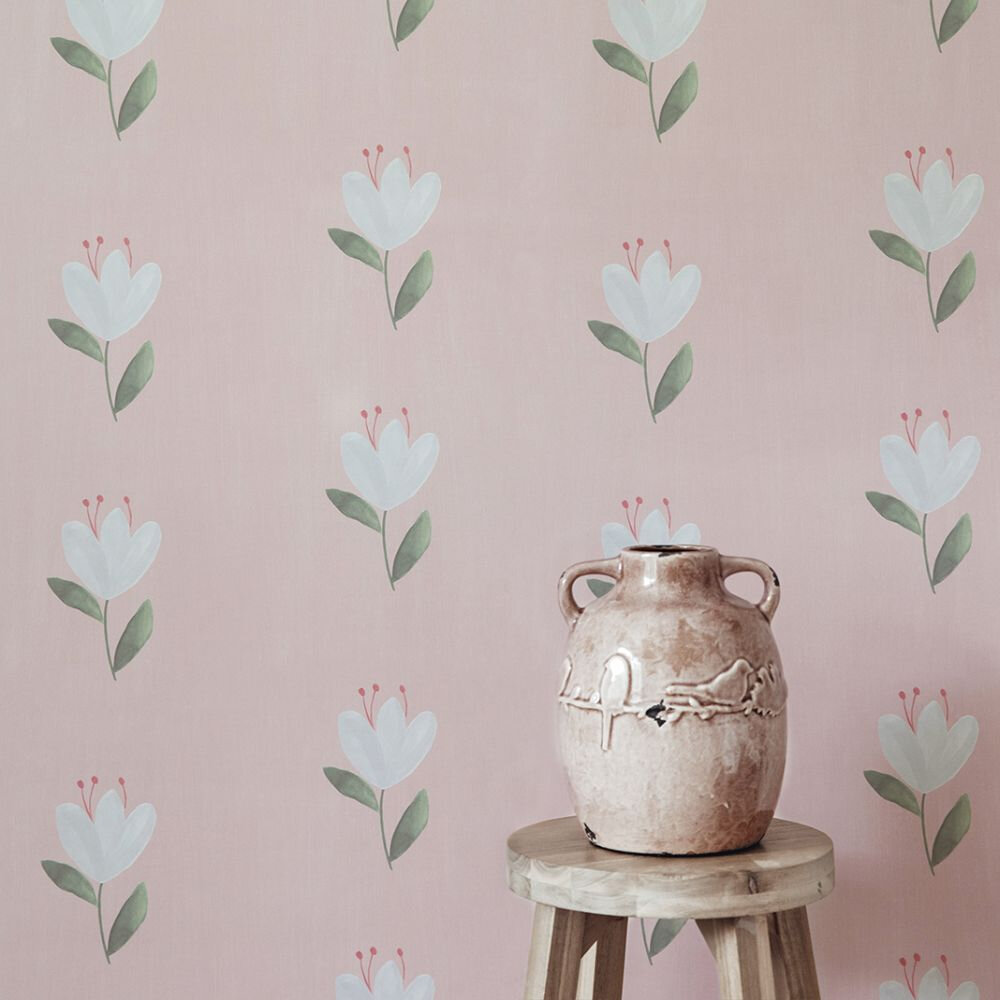 Cottage Tulip Wallpaper - Cottage Pink  - by Stil Haven