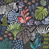 Zebra Wallpaper - Black - by Stil Haven. Click for more details and a description.