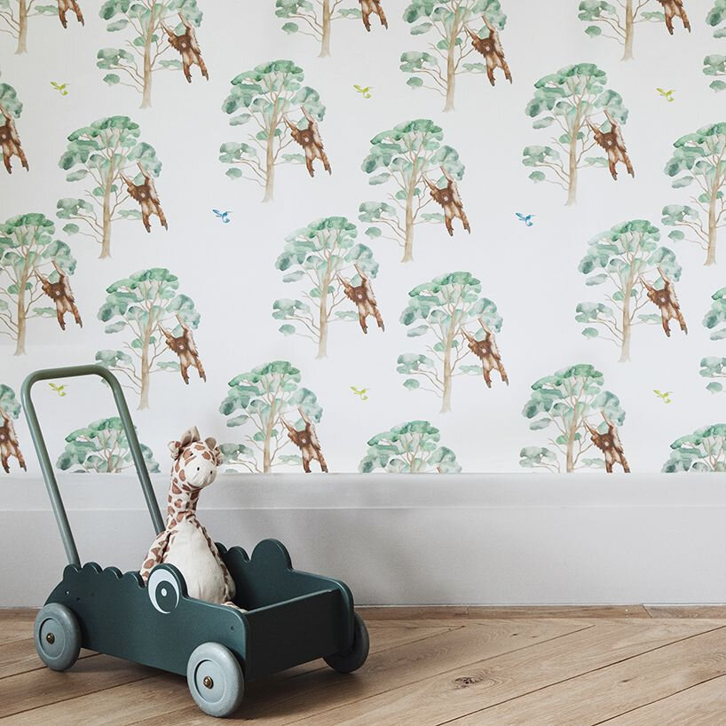 Nova Monkey Wallpaper - Safari Green - by Stil Haven