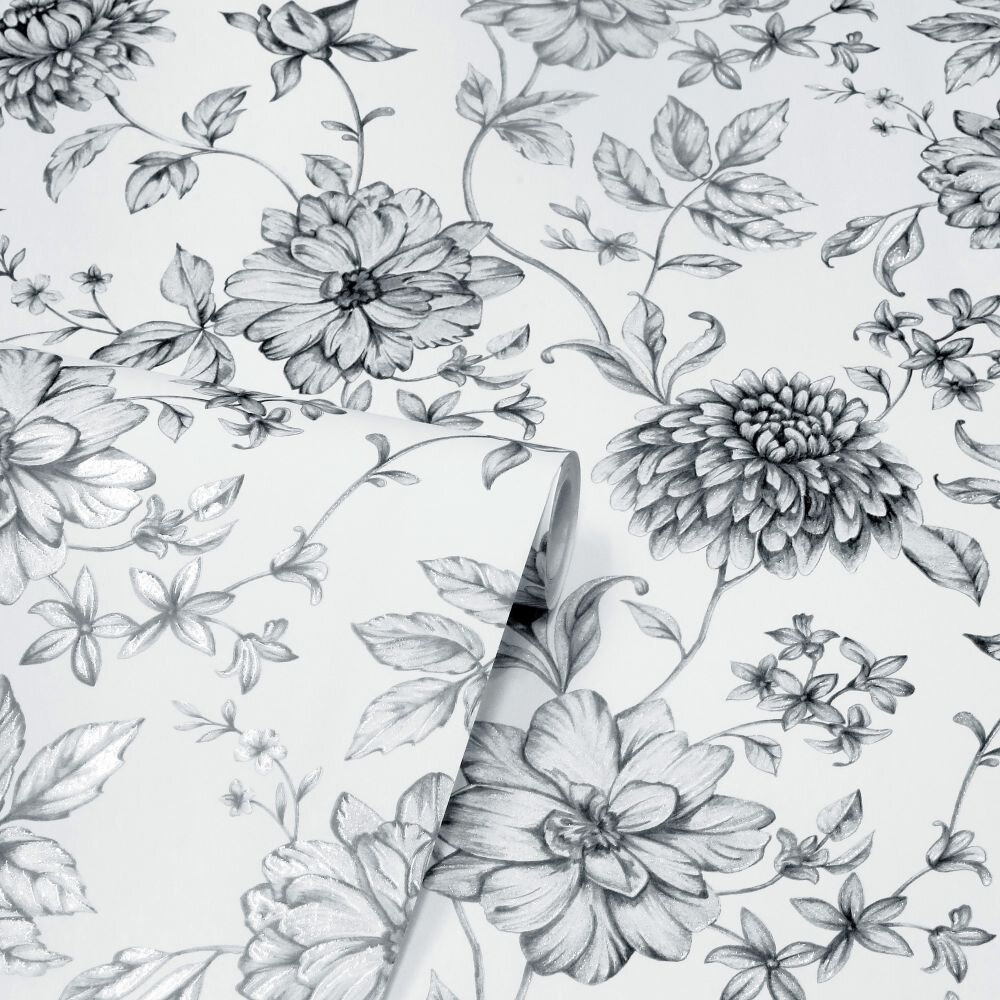 Fleur Wallpaper - Mono - by Arthouse