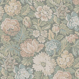 Nightingale Garden Wallpaper - Green-Grey - by Boråstapeter. Click for more details and a description.