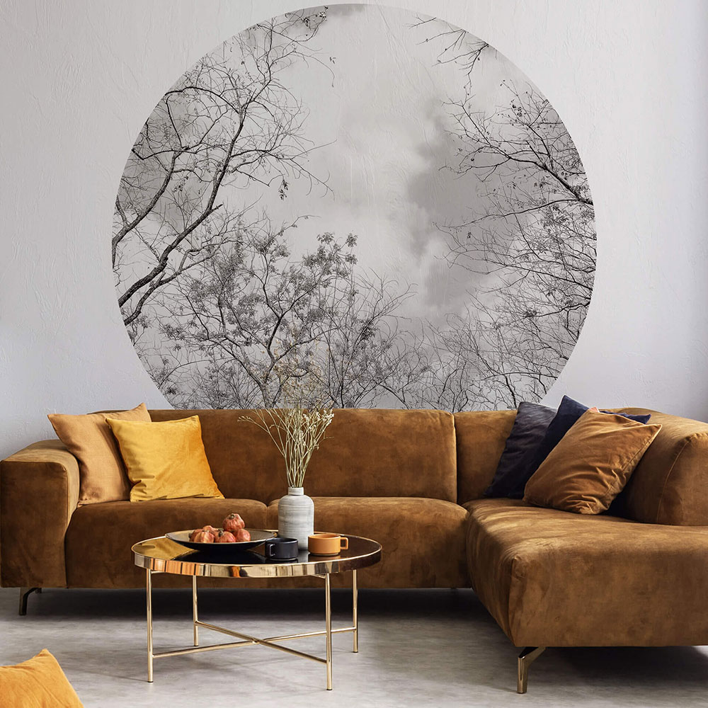 Tree Tops Set of 3 panels Mural - Black & White - by Anaglypta