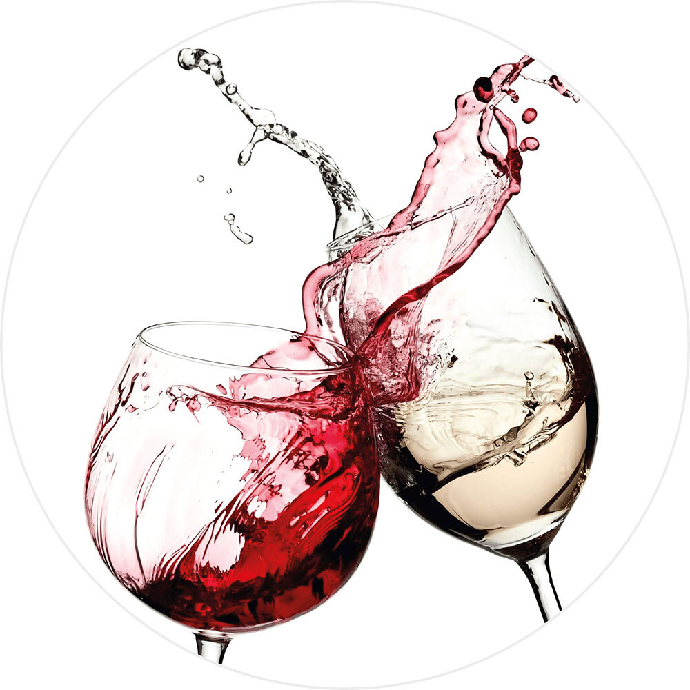 Wine Glasses Set of 3 panels Mural - Red & White - by Anaglypta