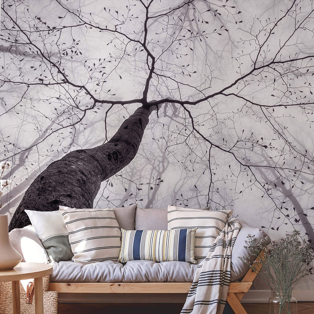 Inside the Trees Set of 8 panels Mural - Black & White - by Anaglypta