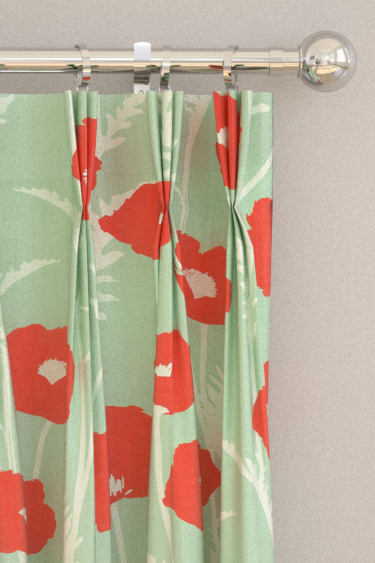 Poppy Pop  Curtains - Sage/ Poppy - by Scion. Click for more details and a description.