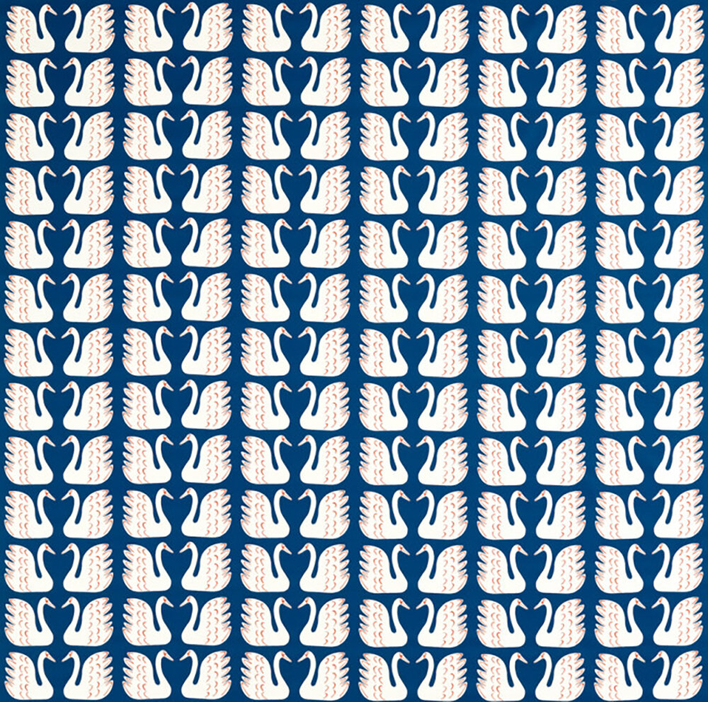 Swim Swam Swan  Fabric - Denim - by Scion