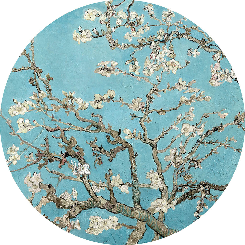 Almond Blossom Set of 3 panels Mural - Blue - by Anaglypta