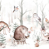 Woodland Animal Friends Set of 8 panels Mural - Multi - by Anaglypta. Click for more details and a description.