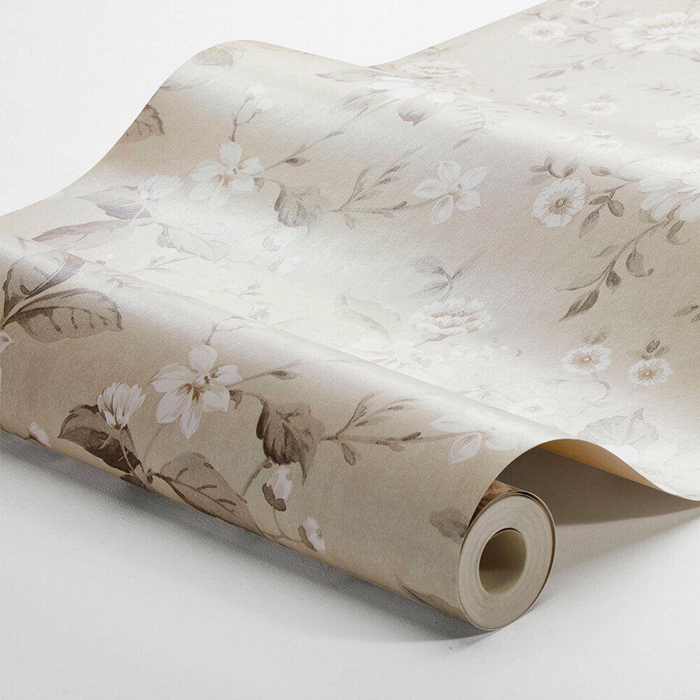 Laura´s Cottage Wallpaper - Pastel Brown - by Boråstapeter