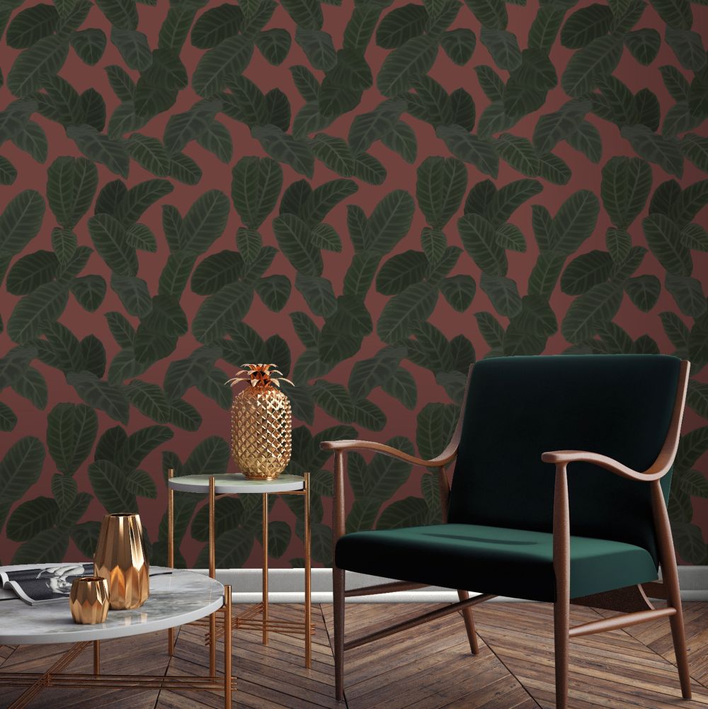 Piner Wallpaper - Maroon - by Ted Baker