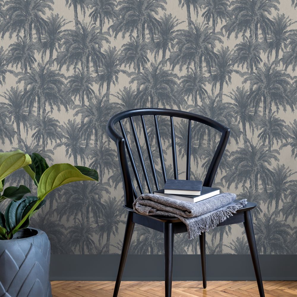Treetops Wallpaper - Blue - by Ted Baker