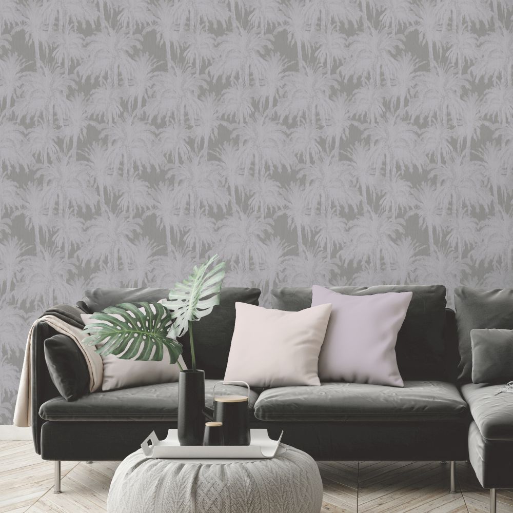 Treetops Wallpaper - Grey - by Ted Baker