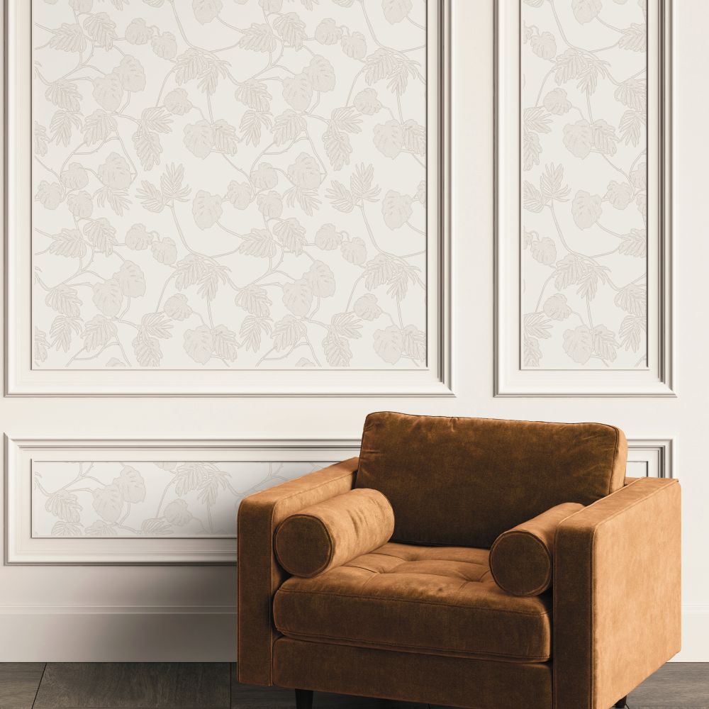 Leafit Wallpaper - Cream - by Ted Baker