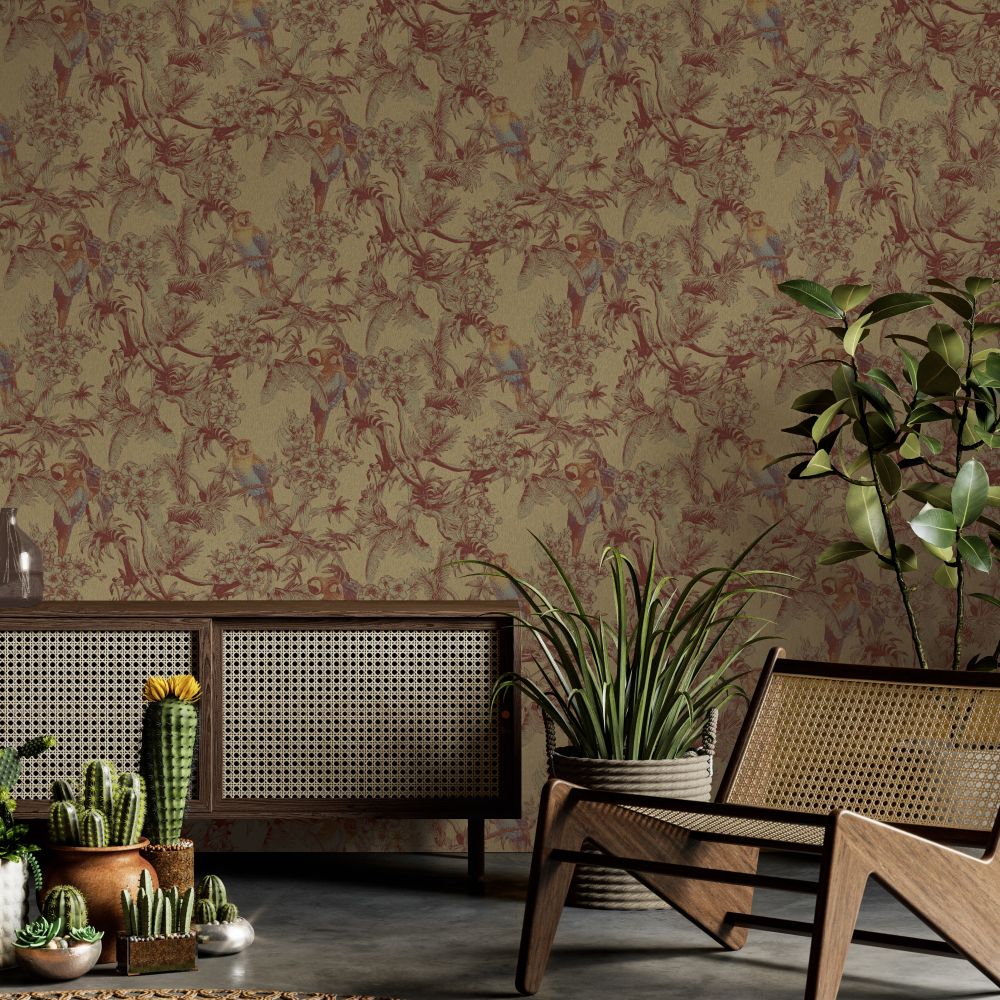Macaw Wallpaper - Bronze - by Ted Baker