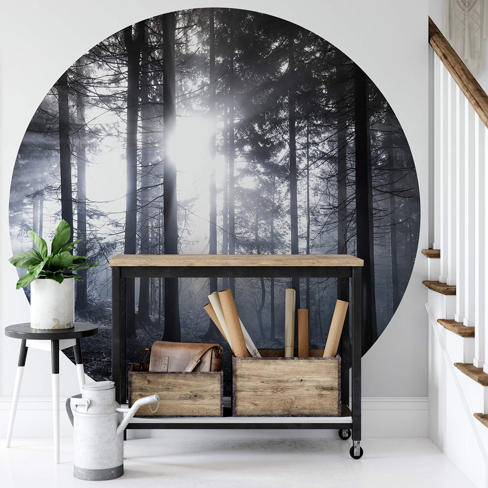 Sunshine in the Woods Set of 3 panels Mural - Black & White - by Anaglypta