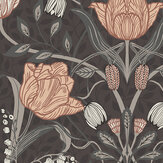 Filippa Wallpaper - Brown/ Pink - by Galerie. Click for more details and a description.