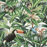 Tropical Birds Wallpaper - Green - by Galerie. Click for more details and a description.